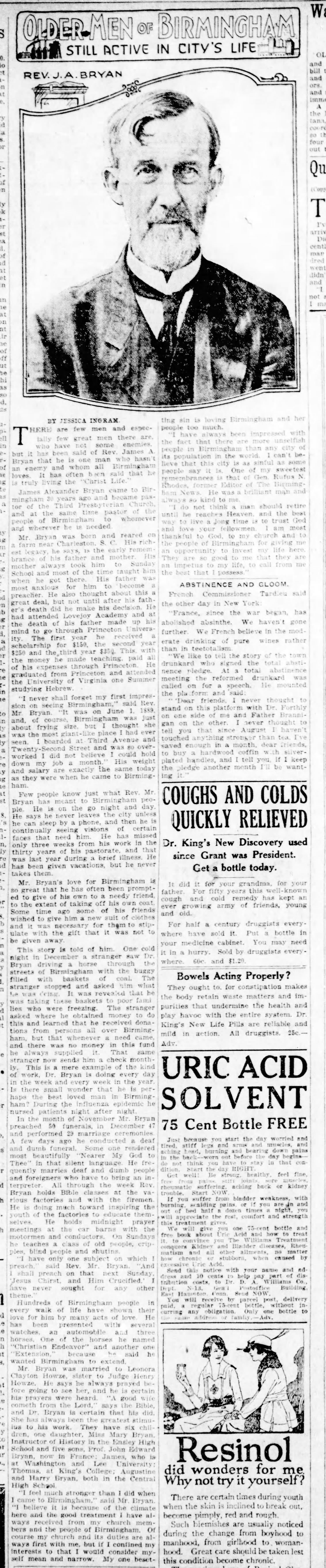 Older Men of Birmingham, Still Active in City's Life: J.A. Bryan